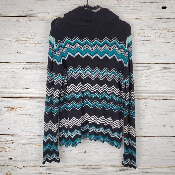 Jones New York Chevron Striped Cowl Neck Sweater - Picture 6 of 6